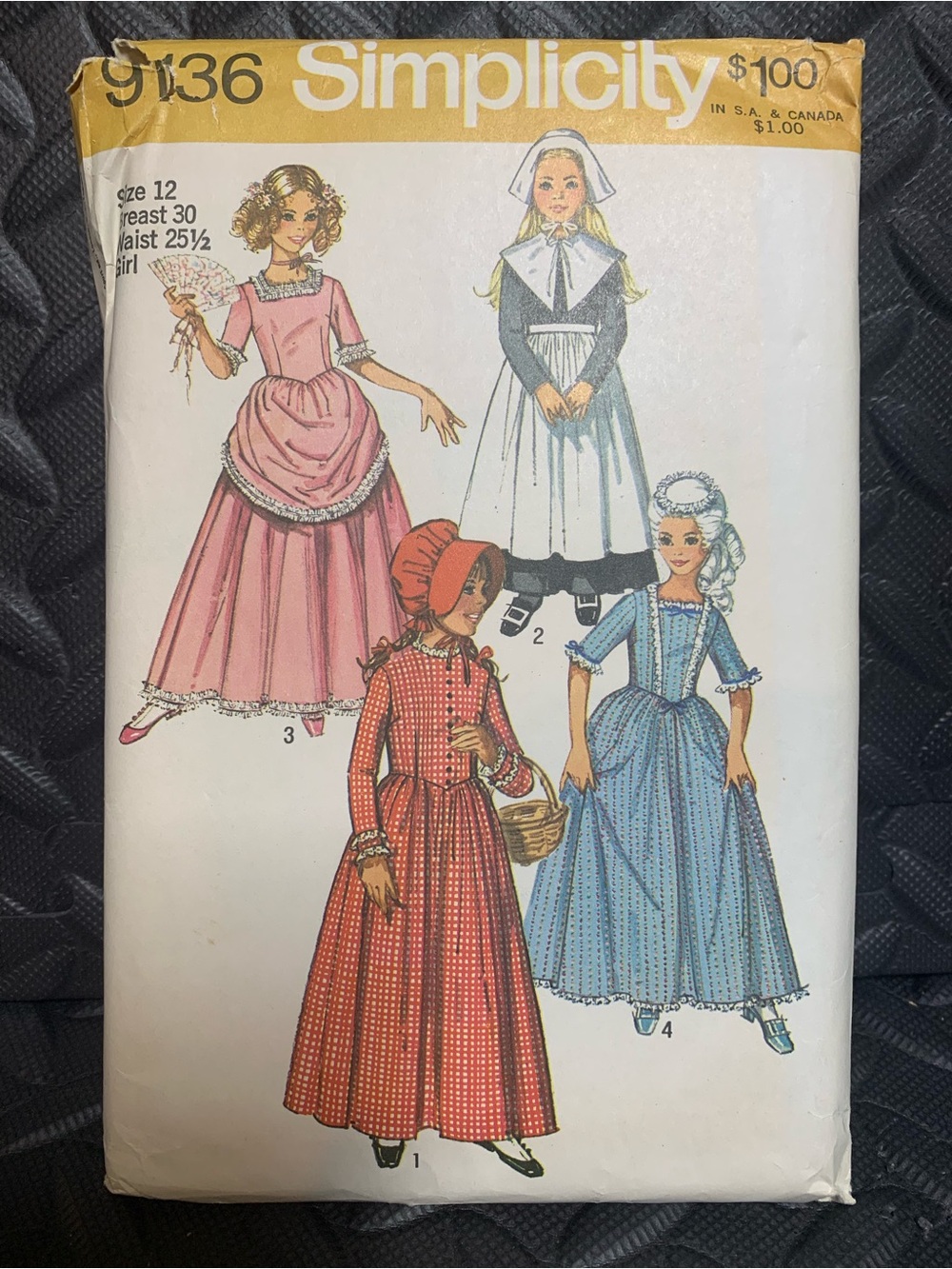 Vintage Simplicity Kids' Puritan, Centennial, 18th & 19th Century Costume.